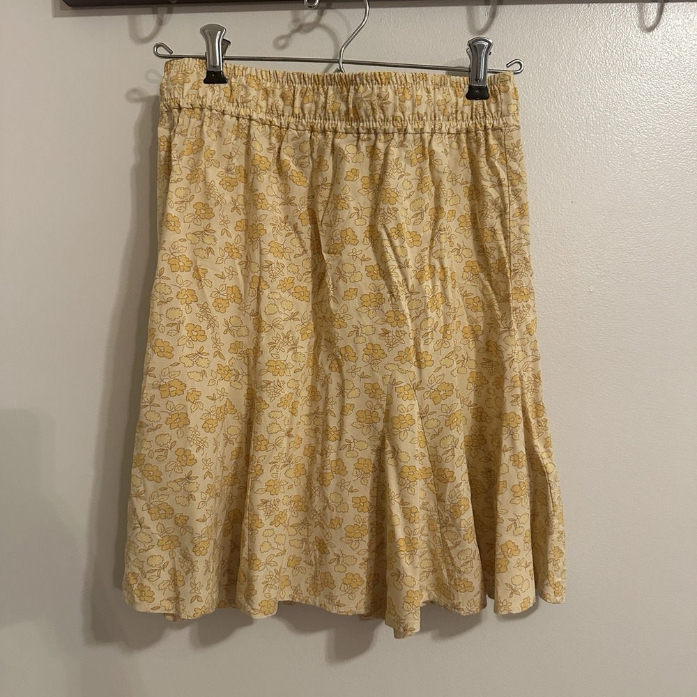Madewell‎ Skirt Womens XS Yellow Floral Flowy Mini Pull On Boho